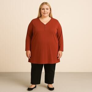 Women's Roaman's Red Cotton T-Shirt - Size 2X